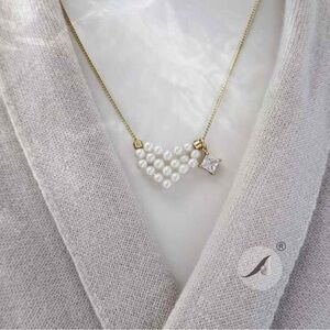 Heart Knitted Freshwater Pearl Necklace